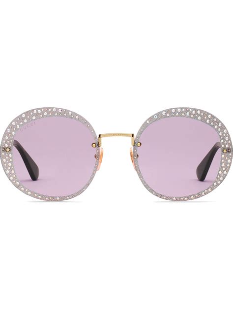 gucci crystal d frame|Round.